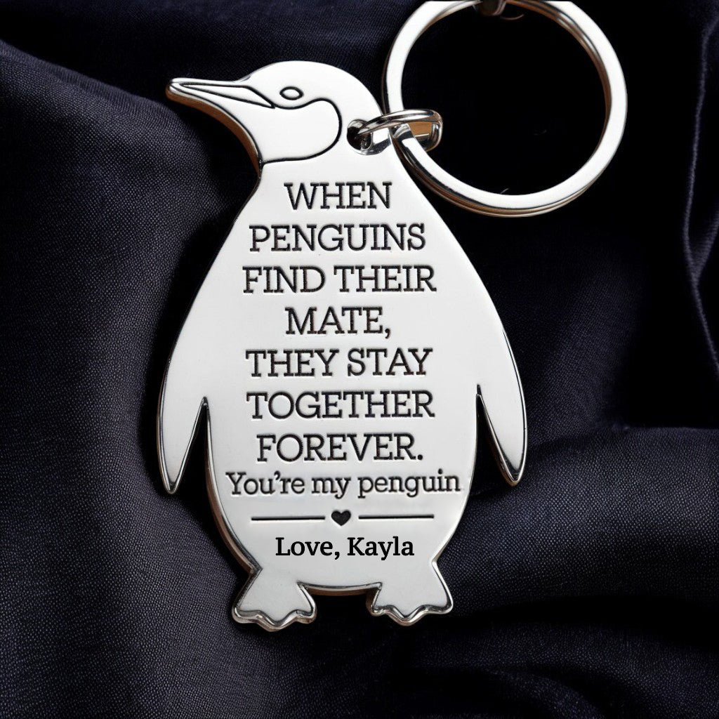 Personalized You're My Penguin keychain - Valentine's Gift