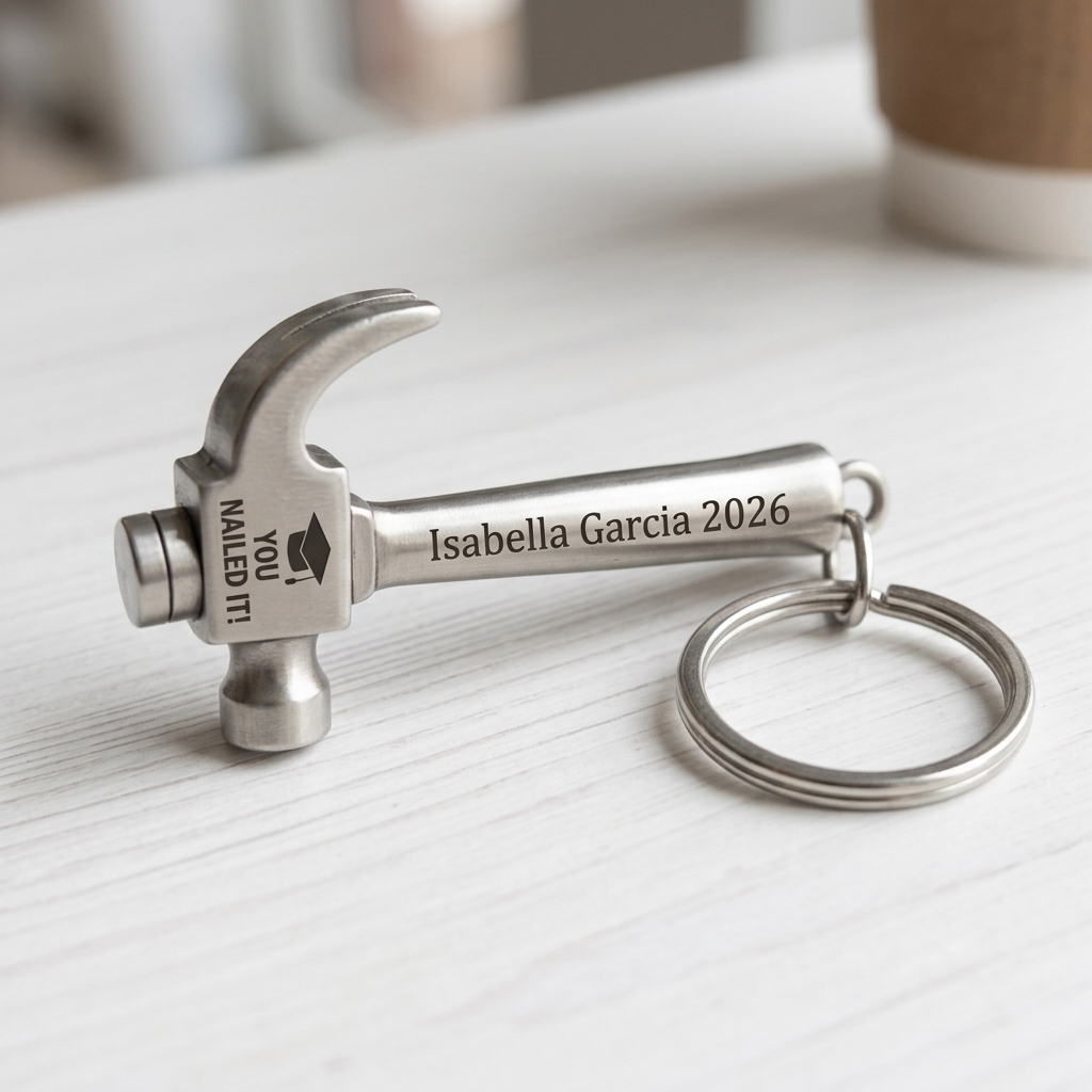 Personalized Graduation Hammer Keychain Gift