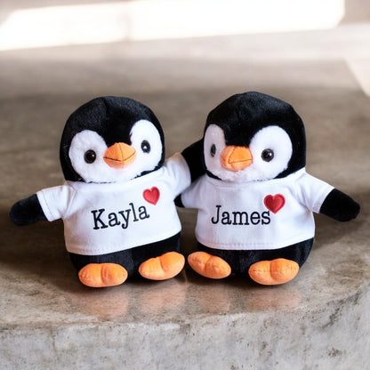 Personalized Penguin Couple Plush Valentine's Gift