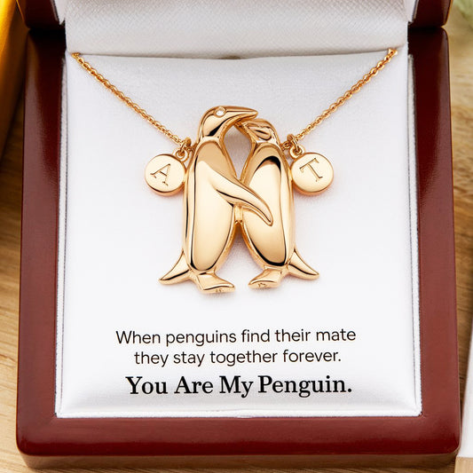 You Are My Penguin - Custom Initials Necklace