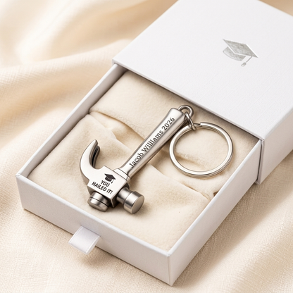 Personalized Graduation Hammer Keychain Gift