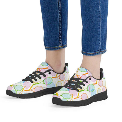 Badminton Ball Print Black Sneakers - UniqueThoughtful