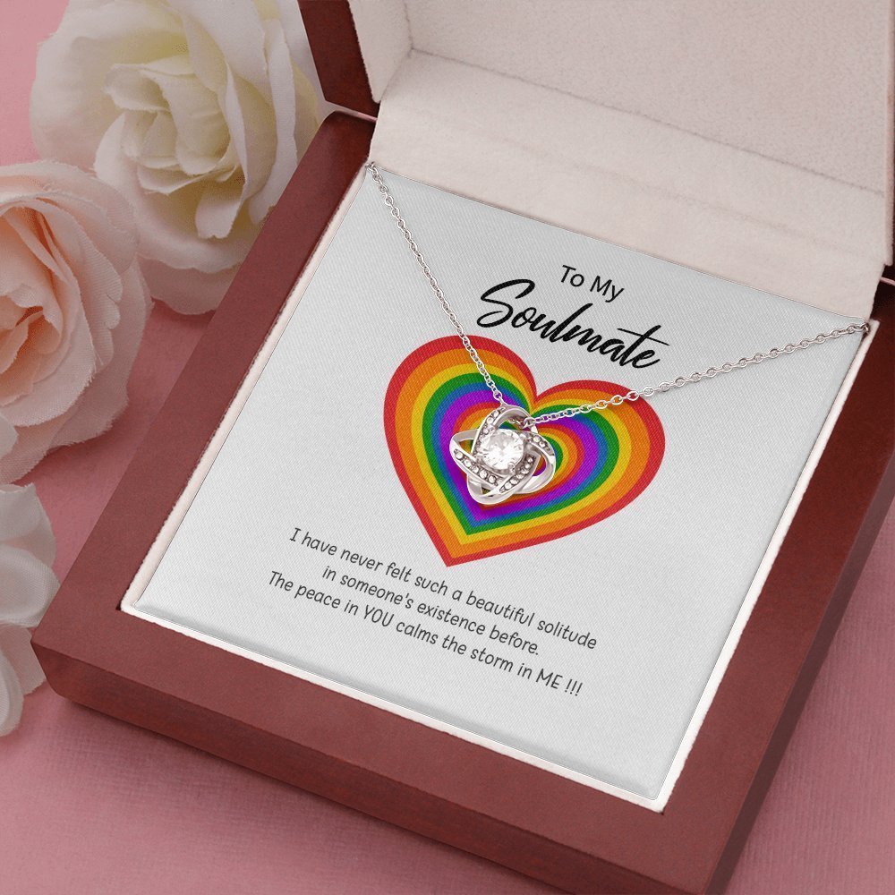 Beautiful Love Knot "To My Soulmate" Necklace | Lesbian Couple Gift, Lesbian\Gay Wedding, anniversary LGBT gift - UniqueThoughtful