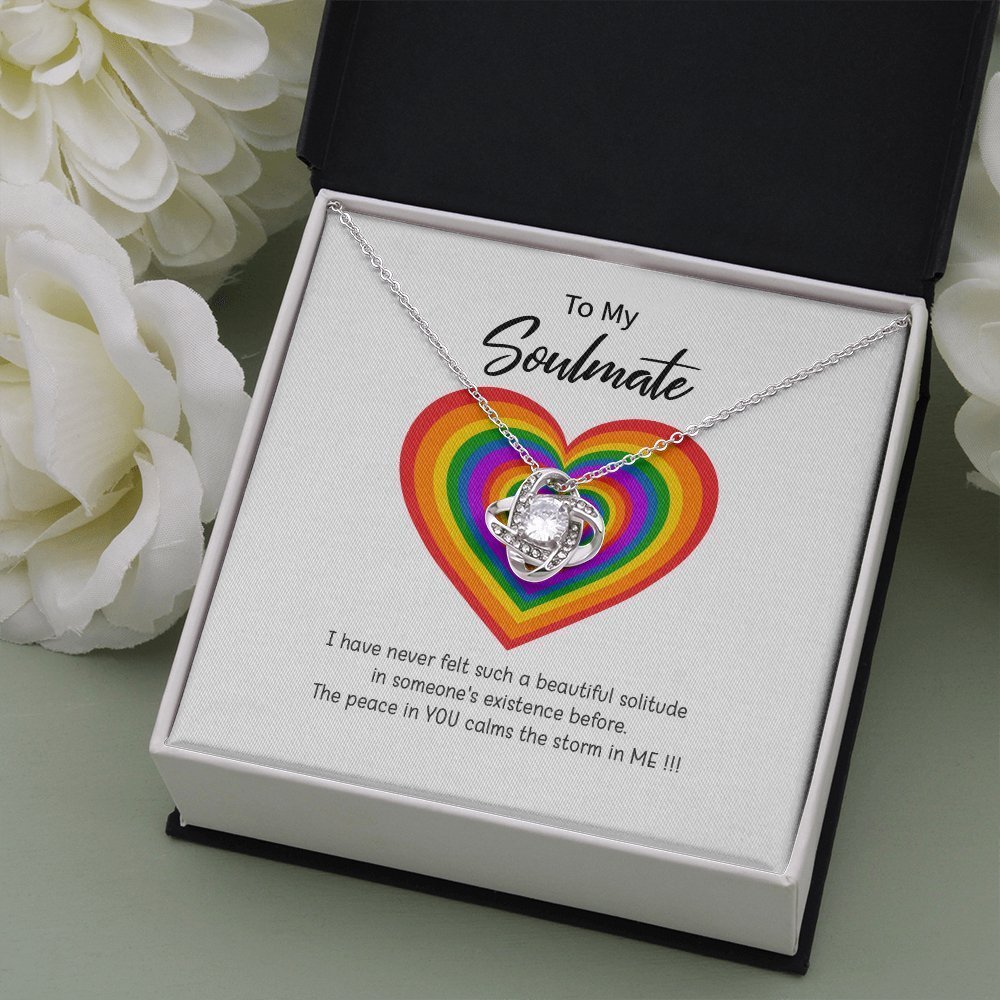 Beautiful Love Knot "To My Soulmate" Necklace | Lesbian Couple Gift, Lesbian\Gay Wedding, anniversary LGBT gift - UniqueThoughtful