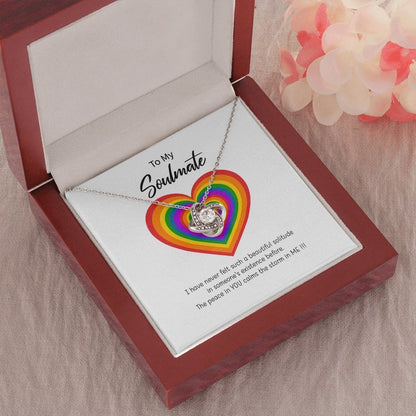 Beautiful Love Knot "To My Soulmate" Necklace | Lesbian Couple Gift, Lesbian\Gay Wedding, anniversary LGBT gift - UniqueThoughtful