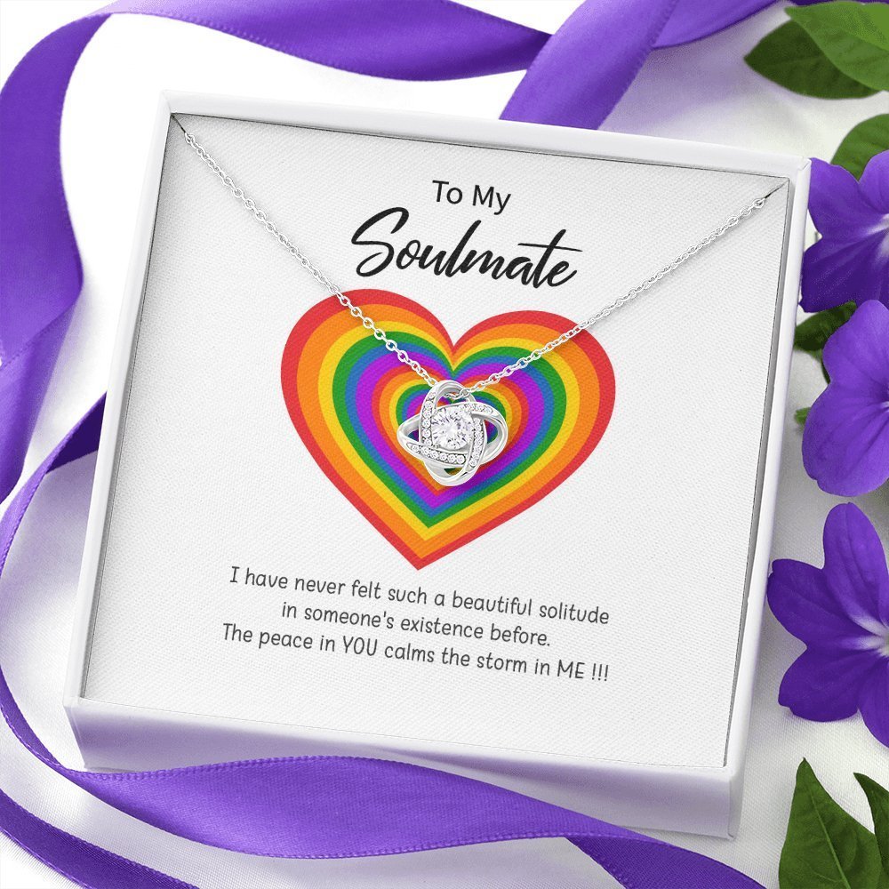 Beautiful Love Knot "To My Soulmate" Necklace | Lesbian Couple Gift, Lesbian\Gay Wedding, anniversary LGBT gift - UniqueThoughtful