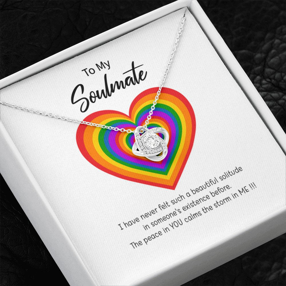 Beautiful Love Knot "To My Soulmate" Necklace | Lesbian Couple Gift, Lesbian\Gay Wedding, anniversary LGBT gift - UniqueThoughtful