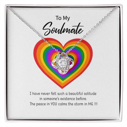Beautiful Love Knot "To My Soulmate" Necklace | Lesbian Couple Gift, Lesbian\Gay Wedding, anniversary LGBT gift - UniqueThoughtful