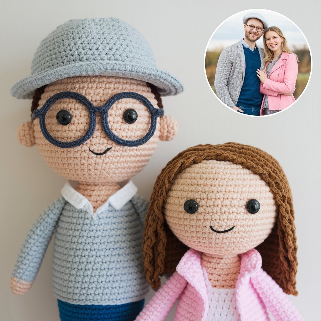 Custom Couple Crochet Doll - UniqueThoughtful