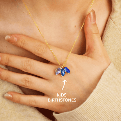 Custom Family Birthstone Necklace - Mother's Day Gift For Mom, Grandma - UniqueThoughtful