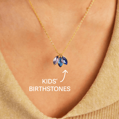 Custom Family Birthstone Necklace - Mother's Day Gift For Mom, Grandma - UniqueThoughtful