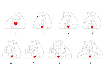Custom Family Names Handmade Wooden Bear Puzzle - UniqueThoughtful