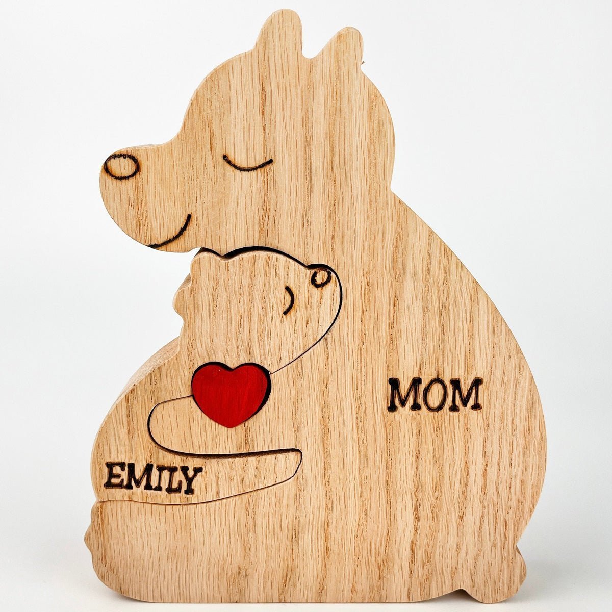 Custom Family Names Handmade Wooden Bear Puzzle - UniqueThoughtful
