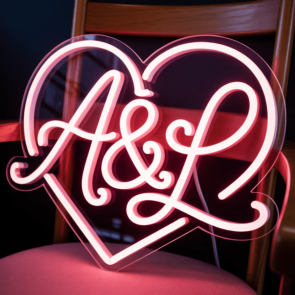 Custom Initials Neon Sign - Anniversary Gift - UniqueThoughtful