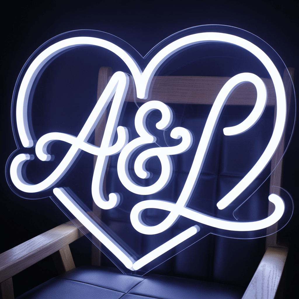 Custom Initials Neon Sign - Anniversary Gift - UniqueThoughtful