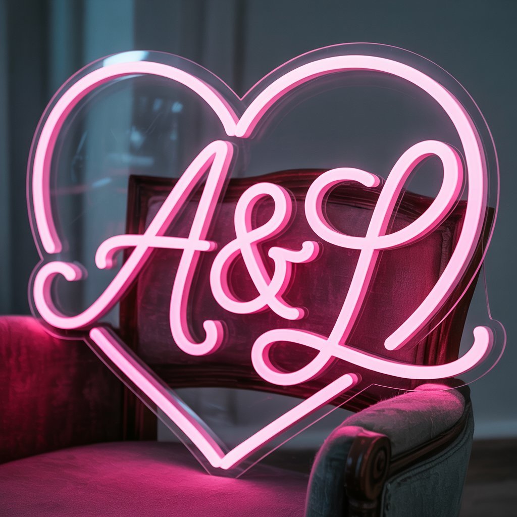 Custom Initials Neon Sign - Anniversary Gift - UniqueThoughtful