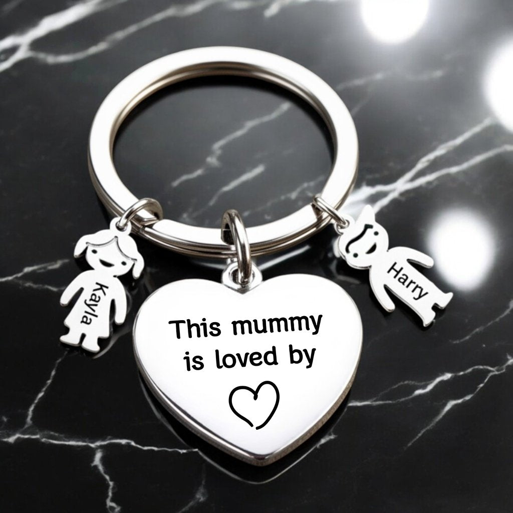 Custom Kids Keychain For Mum, Nana, Dad, Grandpa, Aunt - UniqueThoughtful