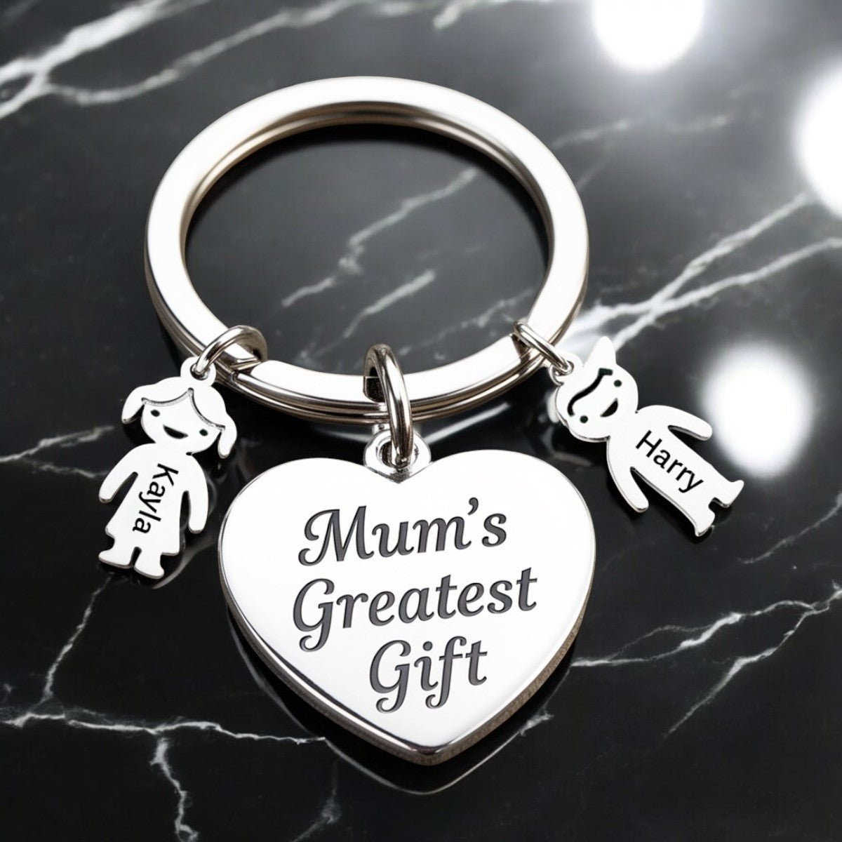 Custom Kids Keychain For Mum, Nana, Dad, Grandpa, Aunt - UniqueThoughtful