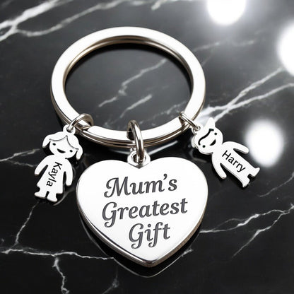 Custom Kids Keychain For Mum, Nana, Dad, Grandpa, Aunt - UniqueThoughtful