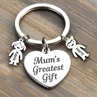 Custom Kids Keychain For Mum, Nana, Dad, Grandpa, Aunt - UniqueThoughtful