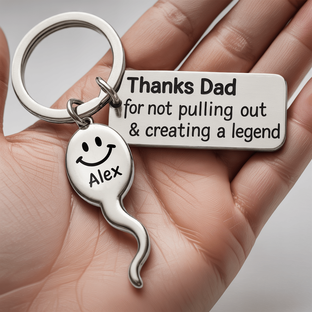 Custom Name Funny Keychain Father's Day Gift - UniqueThoughtful