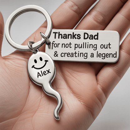 Custom Name Funny Keychain Father's Day Gift - UniqueThoughtful