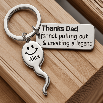 Custom Name Funny Keychain Father's Day Gift - UniqueThoughtful