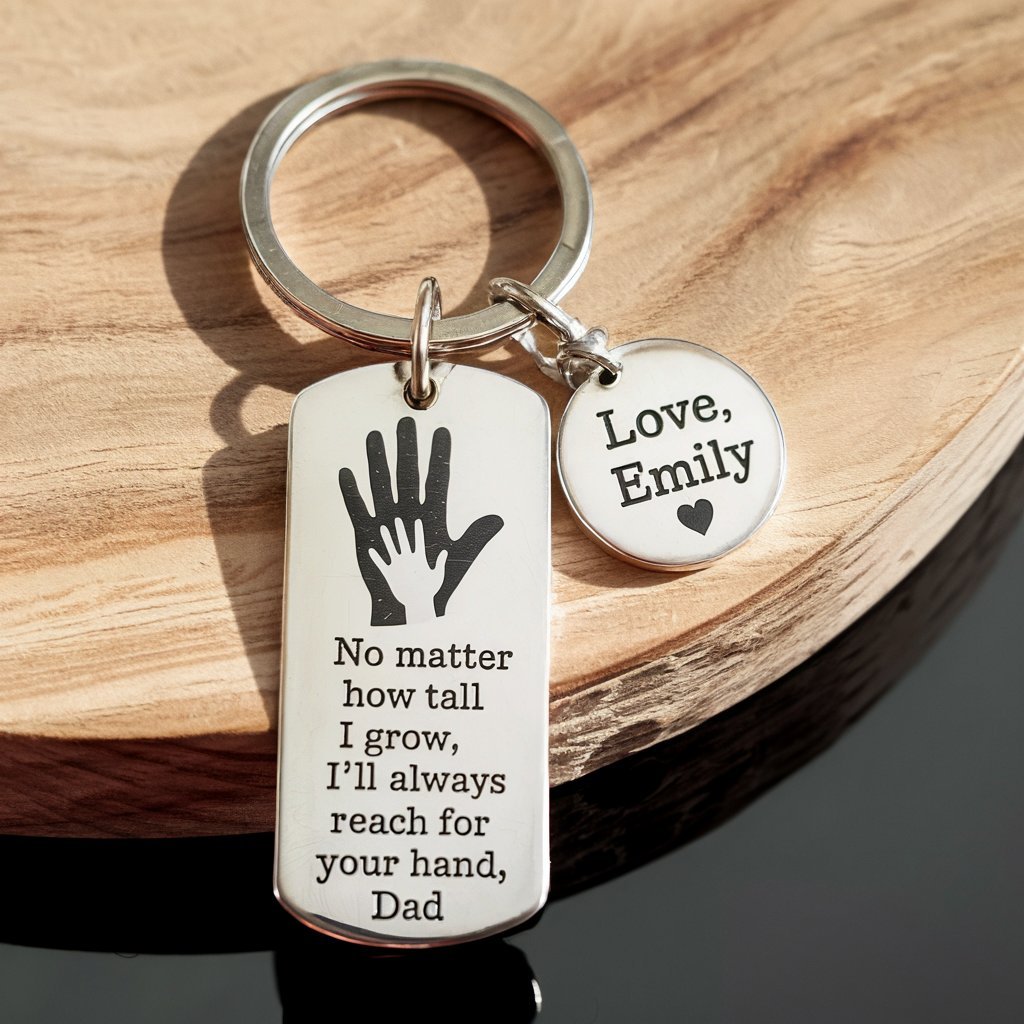Custom Name Keychain Father's Day Gift - UniqueThoughtful