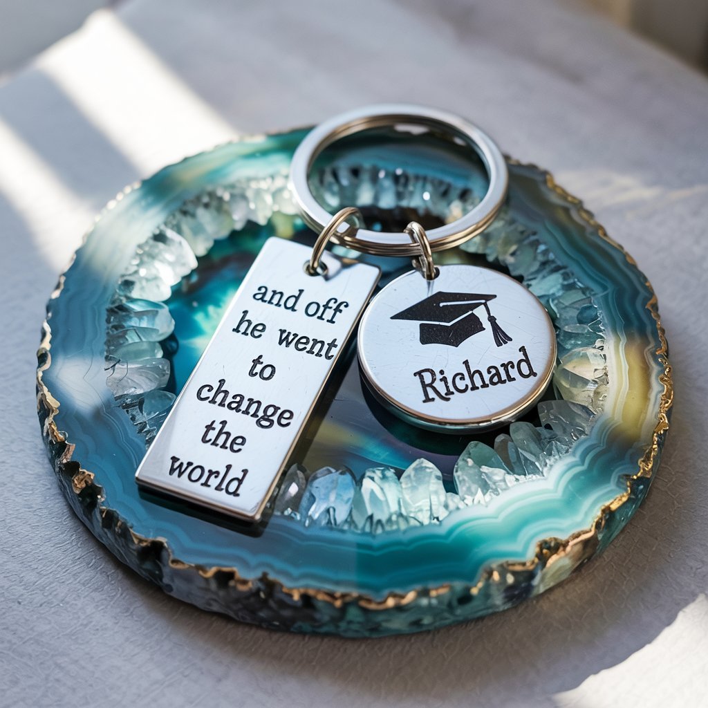 Custom Name Keychain Graduation Gift - UniqueThoughtful