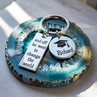 Custom Name Keychain Graduation Gift - UniqueThoughtful