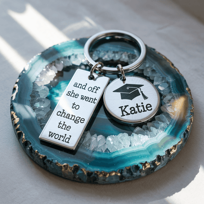 Custom Name Keychain Graduation Gift - UniqueThoughtful
