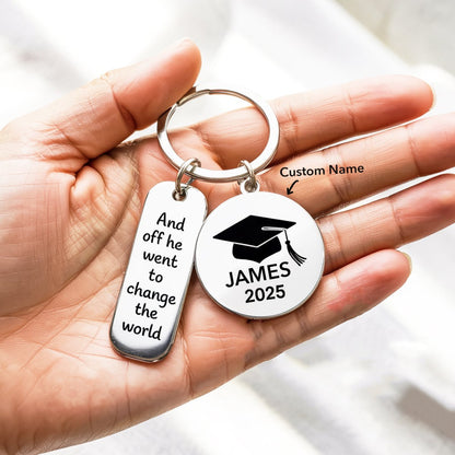 Custom Name Keychain Graduation Gift - UniqueThoughtful