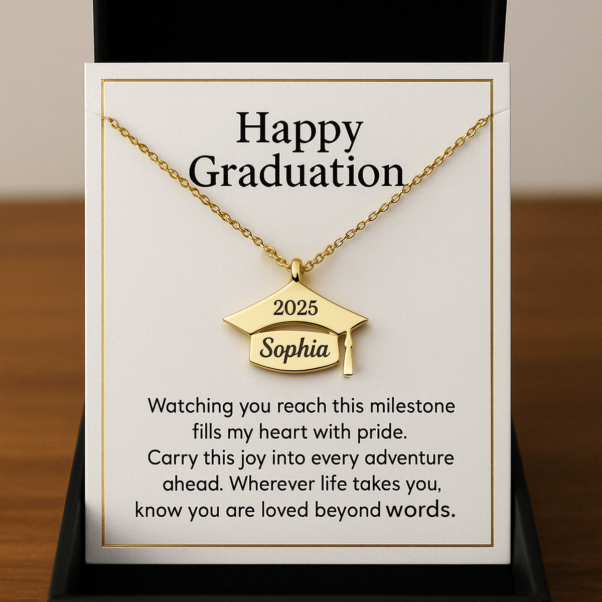 Custom Name Necklace Graduation Gift - UniqueThoughtful