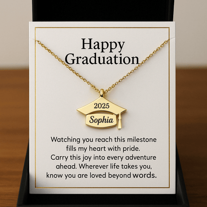 Custom Name Necklace Graduation Gift - UniqueThoughtful