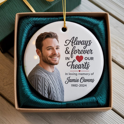 Custom Photo Memorial Ceramic Ornament - UniqueThoughtful