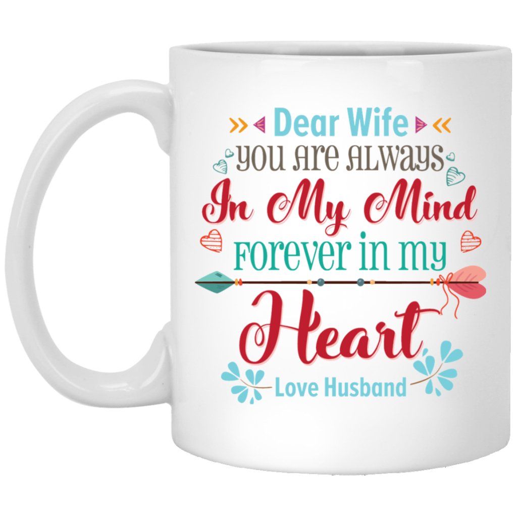 'Dear wife you are always in my mind....' Coffee Mug - UniqueThoughtful