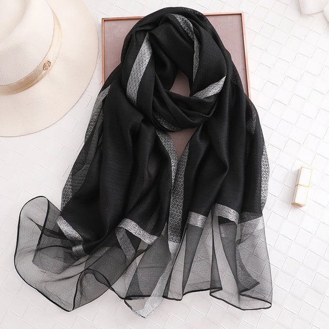 Designer 2019 solid silk and cotton scarf - UniqueThoughtful