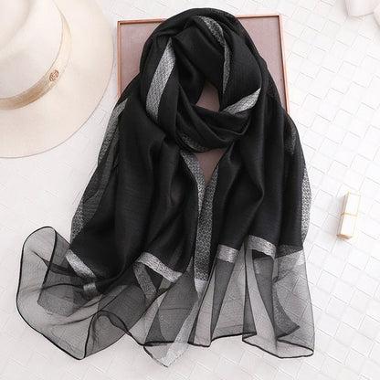 Designer 2019 solid silk and cotton scarf - UniqueThoughtful