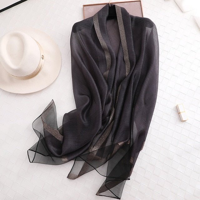 Designer 2019 solid silk and cotton scarf - UniqueThoughtful