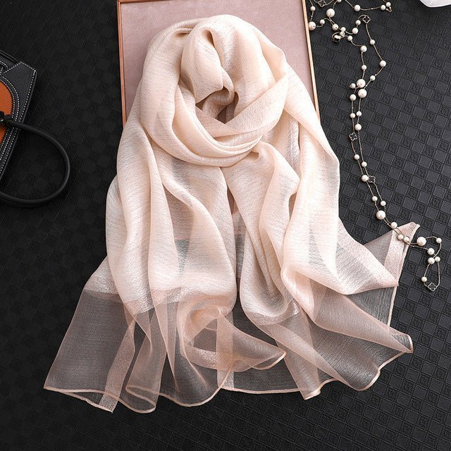 Designer 2019 solid silk and cotton scarf - UniqueThoughtful