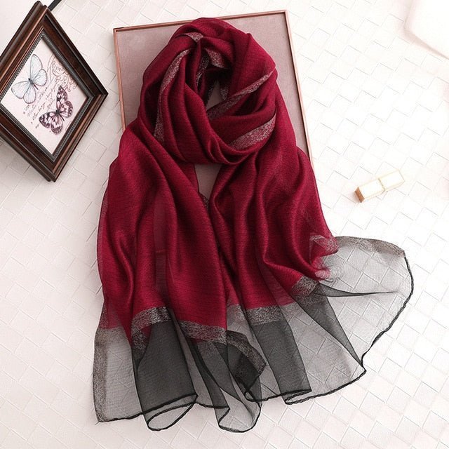 Designer 2019 solid silk and cotton scarf - UniqueThoughtful