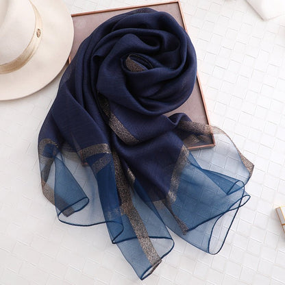 Designer 2019 solid silk and cotton scarf - UniqueThoughtful