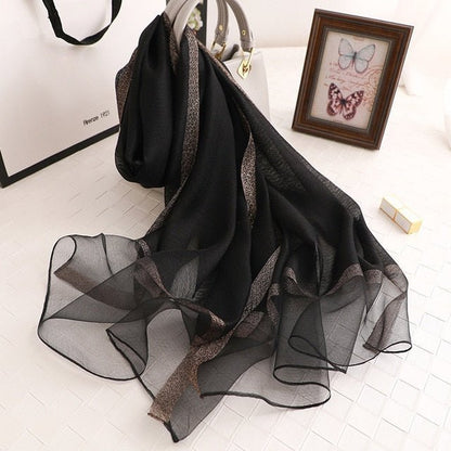 Designer 2019 solid silk and cotton scarf - UniqueThoughtful