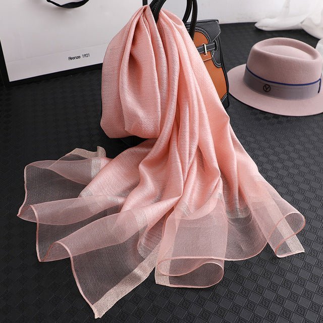 Designer 2019 solid silk and cotton scarf - UniqueThoughtful