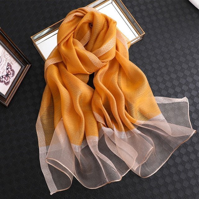 Designer 2019 solid silk and cotton scarf - UniqueThoughtful