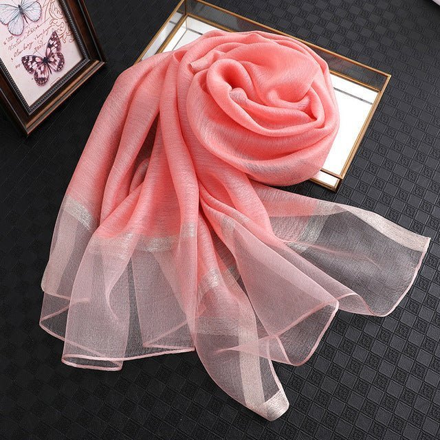 Designer 2019 solid silk and cotton scarf - UniqueThoughtful