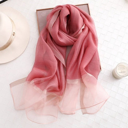 Designer 2019 solid silk and cotton scarf - UniqueThoughtful