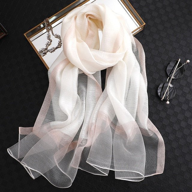 Designer 2019 solid silk and cotton scarf - UniqueThoughtful