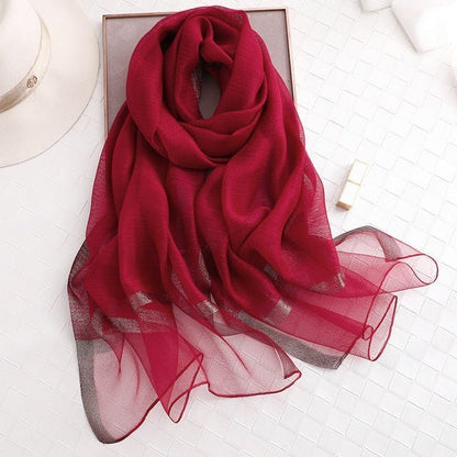 Designer 2019 solid silk and cotton scarf - UniqueThoughtful