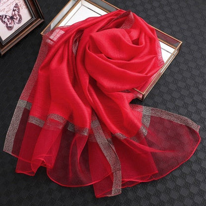 Designer 2019 solid silk and cotton scarf - UniqueThoughtful